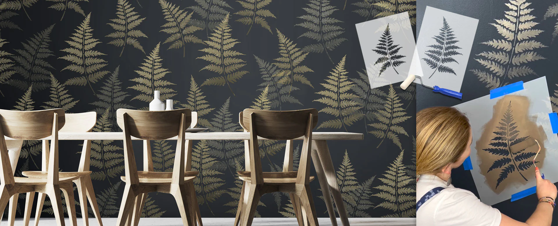 Dark-Stenciled-Wall-Fern-Stencil-Large-Stencils